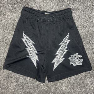 Eric Emanuel EE Basic Lightning Bolt Shorts Black White Cyber Monday Mesh Medium